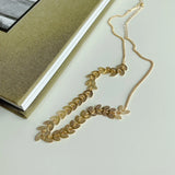 Sequined Leaf 925 Silver Choker Necklace Women Summer Jewelry