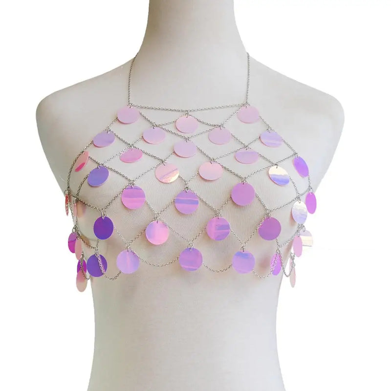 Sequins Body Chains Belly Summer Bikini Chain Bra Harness Body Jewelry