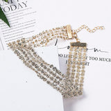 Sequins Mesh Choker Necklace Women Jewelry Sexy Clavicle Chain Statement