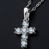 Serenity 0.6Ct Moissanite Cross Necklace S925 Sterling Silver