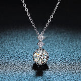 Serenity 1Ct D VVS1 Moissanite Necklace S925 Sterling Silver Plate Chain