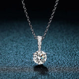Serenity 1Ct D VVS1 Moissanite Necklace S925 Sterling Silver Plate Chain