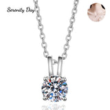 Serenity 1Ct D VVS1 Moissanite Necklace S925 Sterling Silver Plate Chain