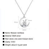 Serenity 1ct Moissanite Necklace D VVS1 Diamond Test Passed