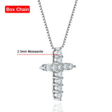 Serenity 3.0mm 4mm Moissanite Cross Necklace 925 Sterling Silver for Women