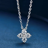 3mm*4p Moissanite Necklace D VVS1 Diamond Pendant S925 Silver Plate 18K Jewelry