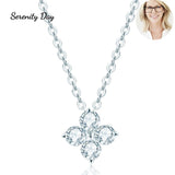 3mm*4p Moissanite Necklace D VVS1 Diamond Pendant S925 Silver Plate 18K Jewelry