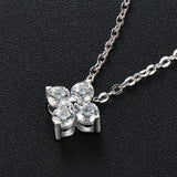 3mm*4p Moissanite Necklace D VVS1 Diamond Pendant S925 Silver Plate 18K Jewelry