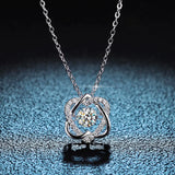 Serenity 925 Silver 0.5/1CT Moissanite Necklace D VVS1 Hexagram Smart Pendant