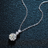 Serenity 925 Silver 0.5/1CT Moissanite Necklace D VVS1 Hexagram Smart Pendant