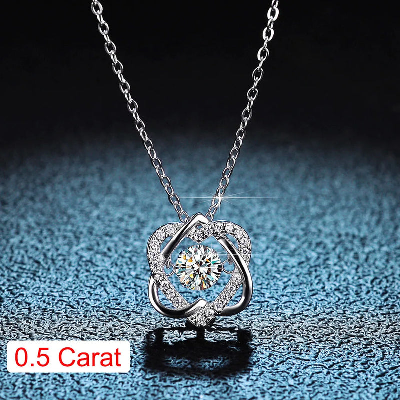 Serenity 925 Silver 0.5/1CT Moissanite Necklace D VVS1 Hexagram Smart Pendant