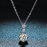 Serenity 925 Silver 0.5/1CT Moissanite Necklace D VVS1 Hexagram Smart Pendant