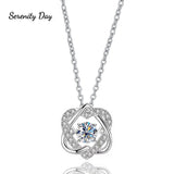 Serenity 925 Silver 0.5/1CT Moissanite Necklace D VVS1 Hexagram Smart Pendant