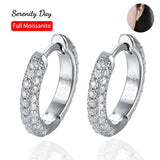 Serenity D 1.0mm Moissanite Stud Earrings S925 Silver Pt950 Band Fine Jewelry