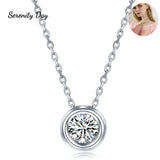 Serenity D 1Ct Moissanite Necklace S925 Sterling Silver Platinum Plate