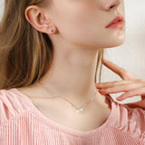 Serenity D 1Ct Moissanite Necklace S925 Sterling Silver Platinum Plate