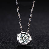 Serenity D 1Ct Moissanite Necklace S925 Sterling Silver Platinum Plate