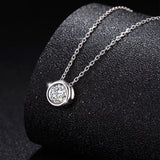 Serenity D 1Ct Moissanite Necklace S925 Sterling Silver Platinum Plate