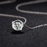 Serenity D 1Ct Moissanite Necklace S925 Sterling Silver Platinum Plate