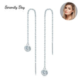 Serenity D Moissanite Ear Wire Earrings S925 Silver Plate Pt950 Tassel Stud