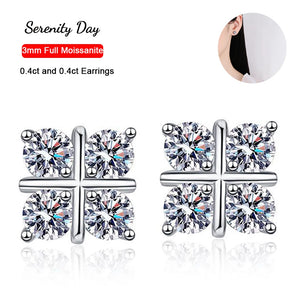 Serenity D 3mm Moissanite Earrings 0.8ct S925 Sterling Silver