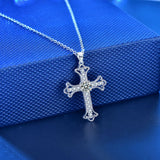 Serenity S925 Sterling Silver Necklace Cross Moissanite Pendant