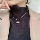 Serenity S925 Sterling Silver Necklace Cross Moissanite Pendant
