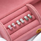 Colorful Real Moissanite Stud Earring 100% S925 Silver Ear Fine Jewelry Gift