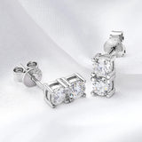 Colorful Real Moissanite Stud Earring 100% S925 Silver Ear Fine Jewelry Gift