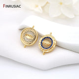 14K Gold Plated Evil Eye Zircon Pendant for Jewelry Making