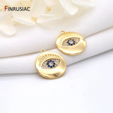 14K Gold Plated Evil Eye Zircon Pendant for Jewelry Making