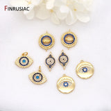 14K Gold Plated Evil Eye Zircon Pendant for Jewelry Making
