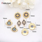 14K Gold Plated Evil Eye Zircon Pendant for Jewelry Making