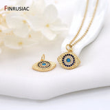 14K Gold Plated Evil Eye Zircon Pendant for Jewelry Making