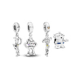 Sterling Silver Beads Charm Pendant for Bracelets DIY Jewelry Holiday Accessory