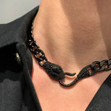 Serpentine Necklace Crystal Snake Collar Chain Teen Jewelry