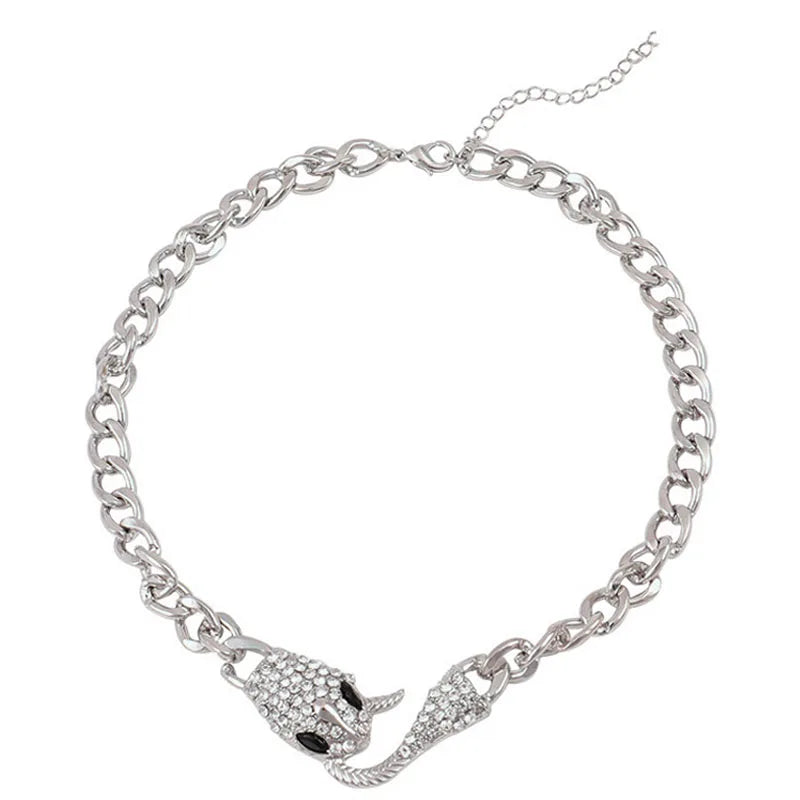 Serpentine Necklace Crystal Snake Collar Chain Teen Jewelry
