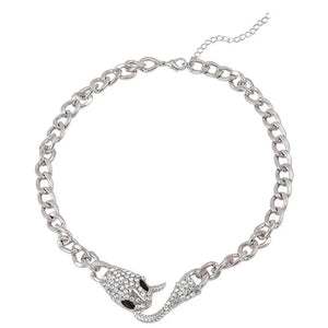 Serpentine Necklace Crystal Snake Collar Chain Teen Jewelry