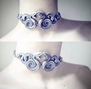 Serpents Choker Necklace, Snake Lover Gift