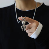 Sesame Street Kaw Necklace Cartoon Bear Pendant Hip Hop Sweater Chains