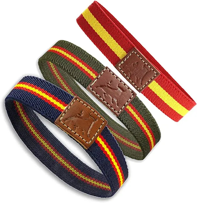 Set of 3 Spain Flag Bracelets and Elastic Bull