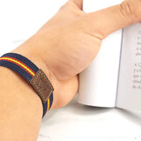Set of 3 Spain Flag Bracelets and Elastic Bull