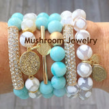 Distance Natural Beaded Yoga Bracelets for Couples