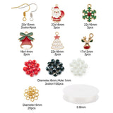 Christmas Earring Bracelet Making Kit Snowflake Charms Elastic Thread Hooks