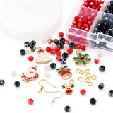 Christmas Earring Bracelet Making Kit Snowflake Charms Elastic Thread Hooks