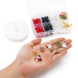Christmas Earring Bracelet Making Kit Snowflake Charms Elastic Thread Hooks