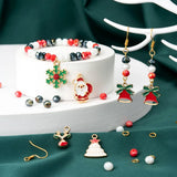 Christmas Earring Bracelet Making Kit Snowflake Charms Elastic Thread Hooks