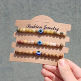 Lucky Evil Eye Bracelet 6mm Beaded Friendship Jewelry