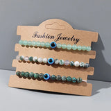 Lucky Evil Eye Bracelet 6mm Beaded Friendship Jewelry