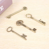 Set of 18 Antique Bronze Skeleton Key Heart Bow Lock Pendant